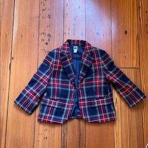 Janie & Jack plaid holiday Blazer. 18-24m
